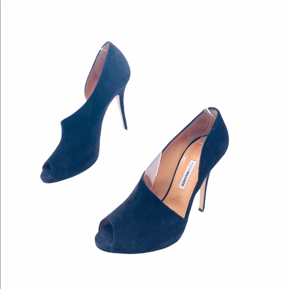 Alexa Wagner D’orsay Suede Black Stiletto Heels 9 - Picture 7 of 15